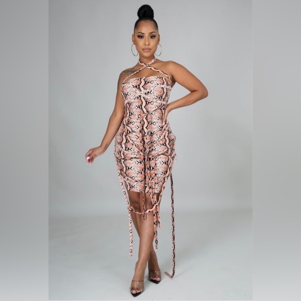 Snake print bandage dress - Picture 2 of 4